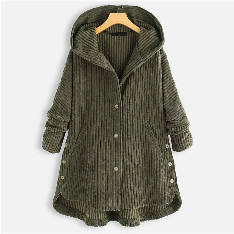 Elisa™ | Manteau à capuche côtelé 
