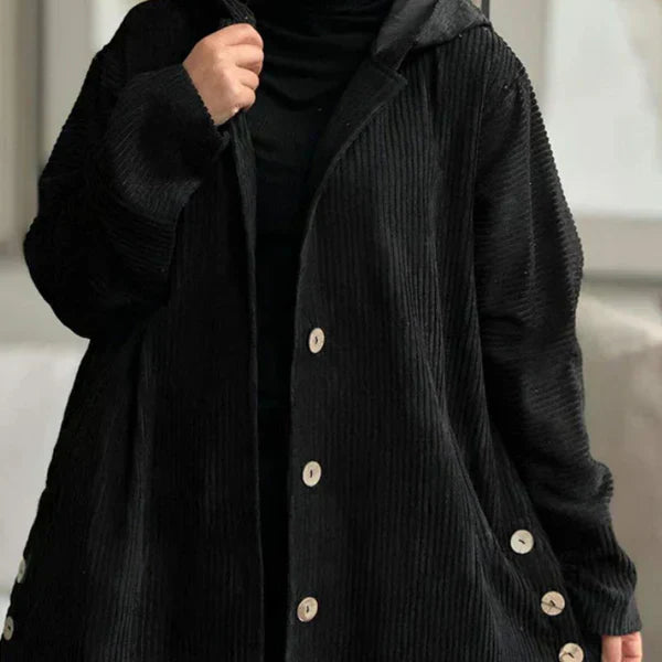 Elisa™ | Manteau à capuche côtelé 