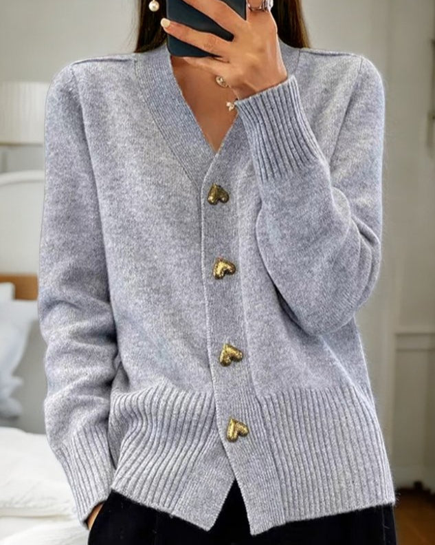 Diana™ | Elegant Cardigan with Heart Buttons
