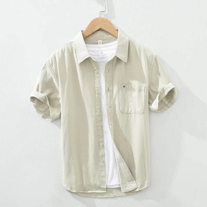 Chemise en coton à manches courtes 
