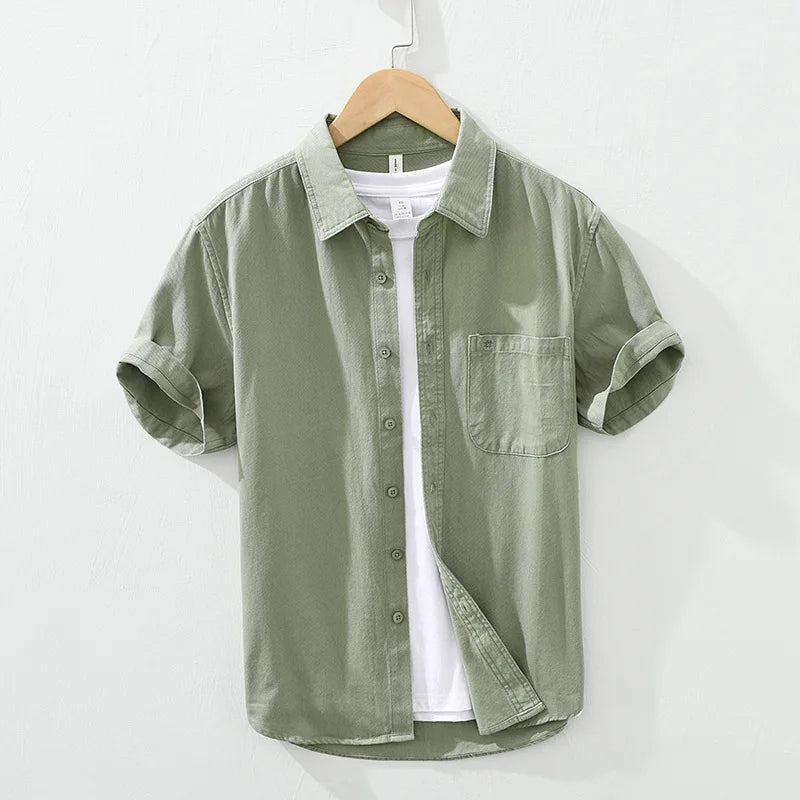Chemise en coton à manches courtes 