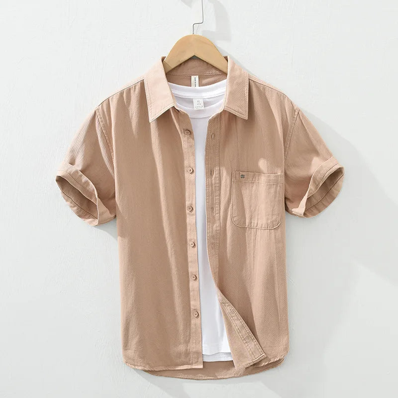 Chemise en coton à manches courtes 