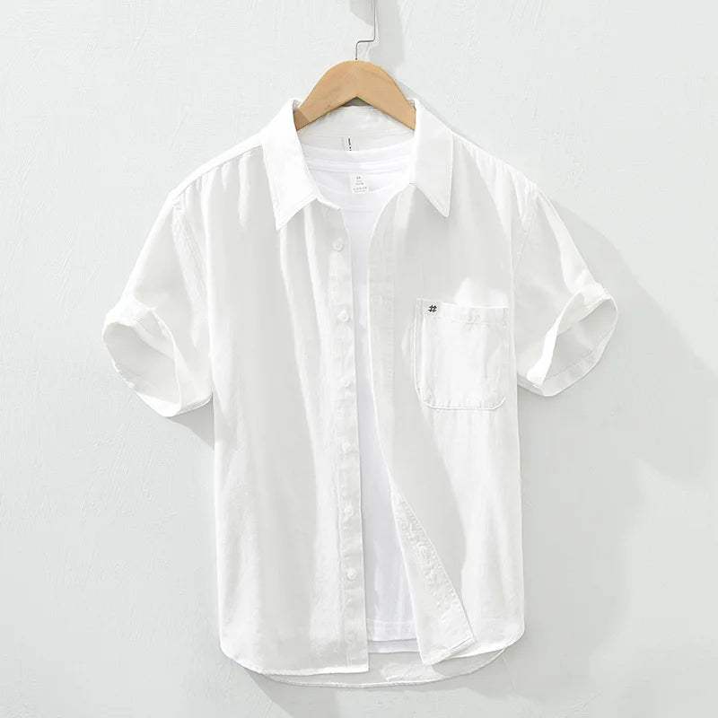 Chemise en coton à manches courtes 