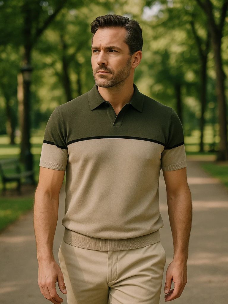 Polo en velours bronzé – Leviana 