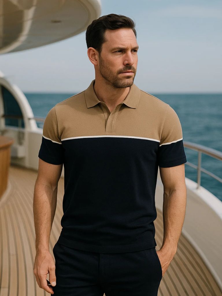 Polo en velours bronzé – Leviana 